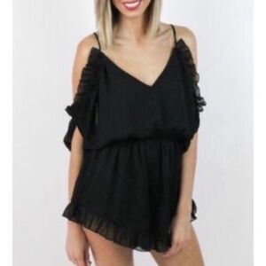NWOT Easy Going Black Romper